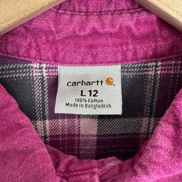 Carhartt Jacket Girls‎ 12 Purple Embroidered Carhartt Spell Out Outdoor Flawed - Picture 7 of 16